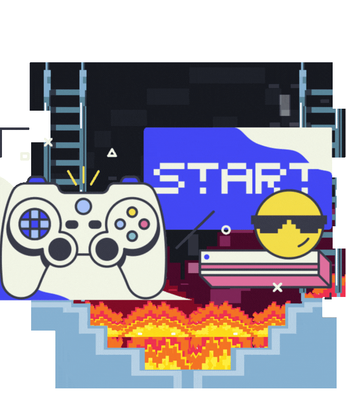 A cool layered video game graphic