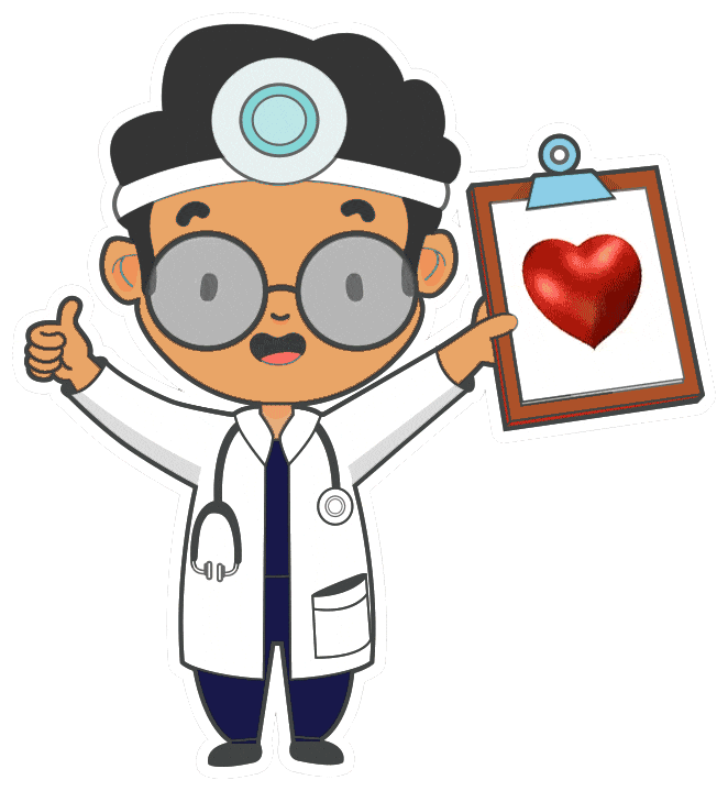 A doctor showing the thumbs up