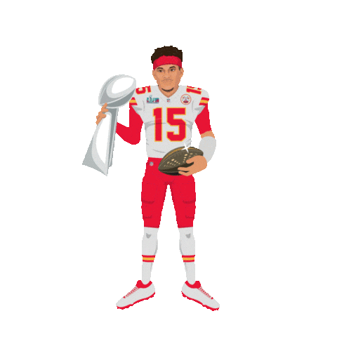 Patrick Mahomes being put on a playing card